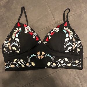 NWT NASTY GAL EMBROIDERED BRA TOP